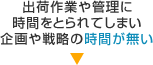 出荷作業や管理に時間を取られてしまい企画や戦略の時間がない